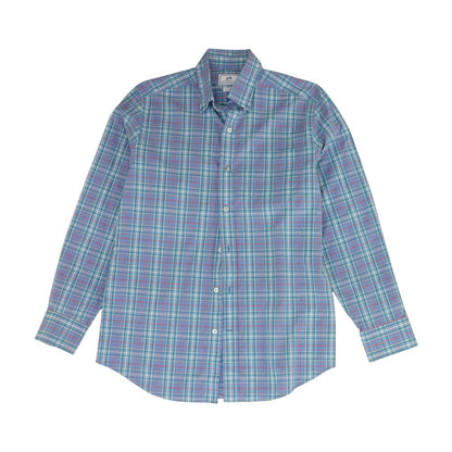 Blue Plaid Long Sleeve Button Down