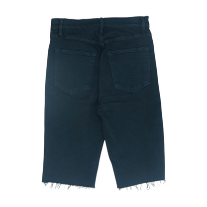 Black Solid Denim Shorts