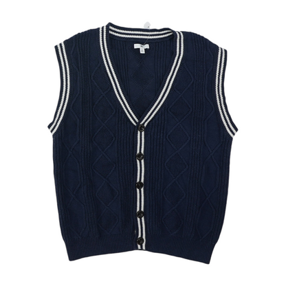 Navy Solid Vest Sweater