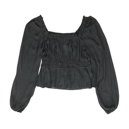Black Solid Long Sleeve Blouse