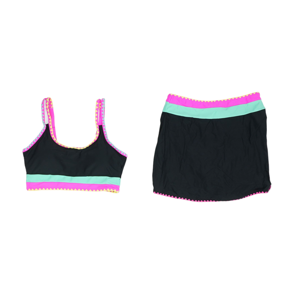 Black Color Block Two-Piece