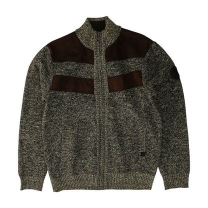 Brown Color Block Jacket