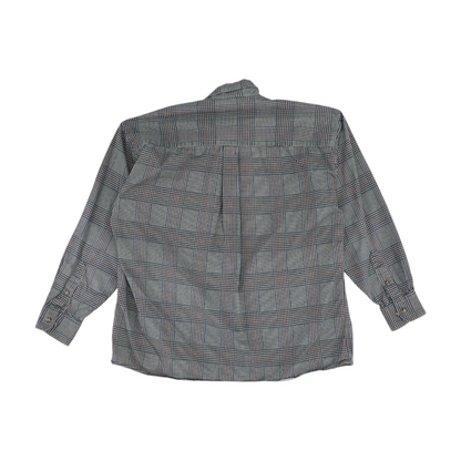 Gray Houndstooth Long Sleeve Button Down