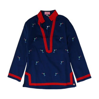 Navy Graphic Blouse
