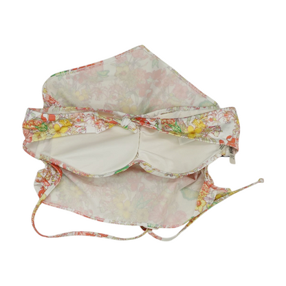 White Floral Swim Top