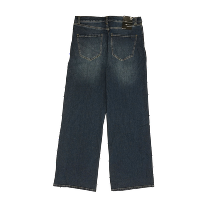 Navy Wide Leg Jeans