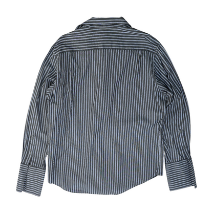 Gray Striped Long Sleeve Button Down