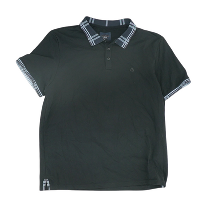 Black Solid Short Sleeve Polo