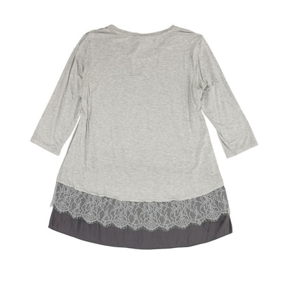 Gray Color Block Blouse