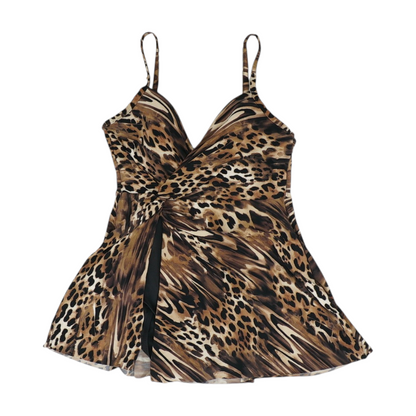 Brown Animal Print One-Piece
