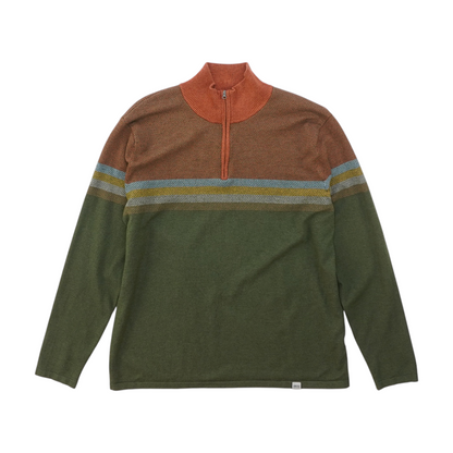 Green Chevron 1/4 Zip Pullover