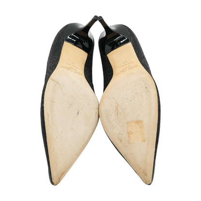 Black Romy Pumps in Black Glitter Finish 60