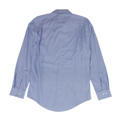 Blue Houndstooth Long Sleeve Button Down