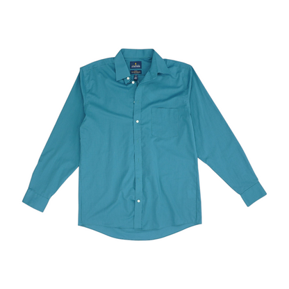 Teal Solid Long Sleeve Button Down