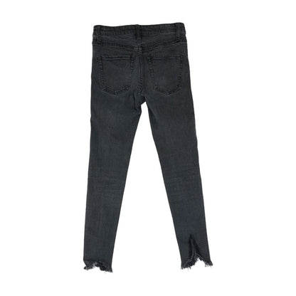 Black Solid High Rise Skinny Leg Jeans