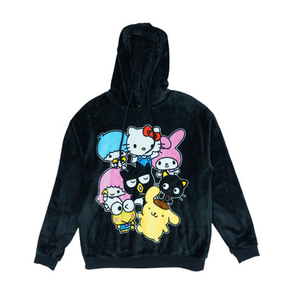 Black Graphic Fleece Pullover