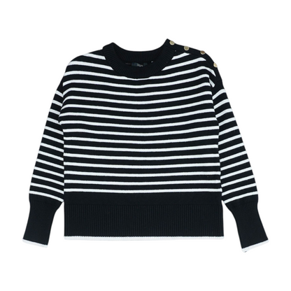 Black Striped Pullover Sweater