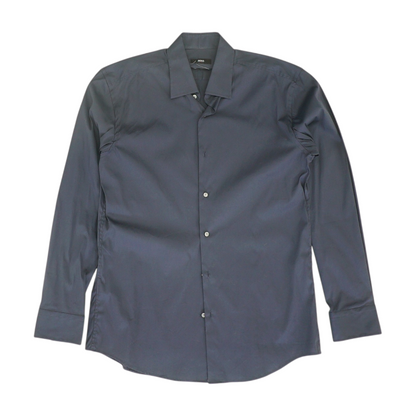 Navy Solid Long Sleeve Button Down