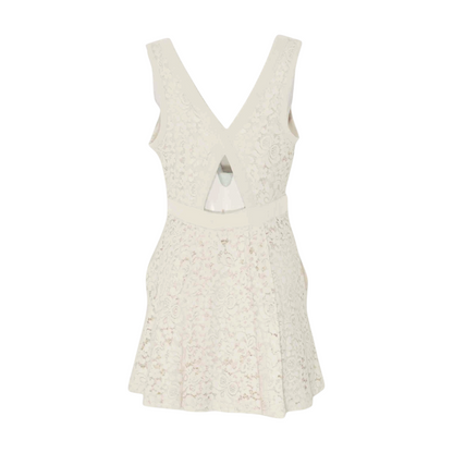 Beige Floral Mini Dress