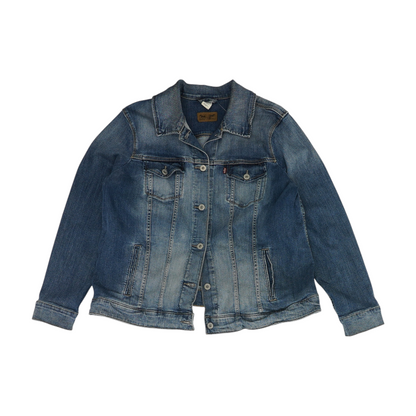 Blue Solid Denim Jacket