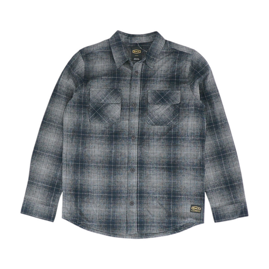 Gray Plaid Flannel Button Down