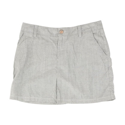 Gray Solid Midi Skirt