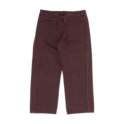 Burgundy Petite Wide Leg Jeans