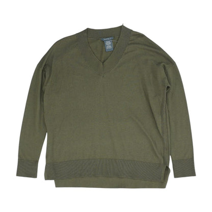 Green V Neck Knit Top