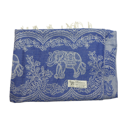 Indigo Print 100% Cashmere Scarf
