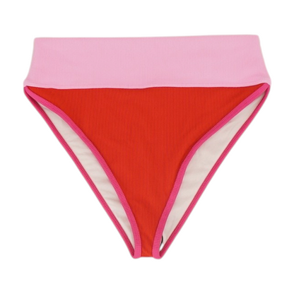 Red Color Block Swim Bottom