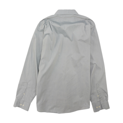 Gray Solid Long Sleeve Button Down