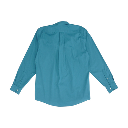 Teal Solid Long Sleeve Button Down