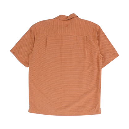 Orange Striped Short Sleeve Button Down