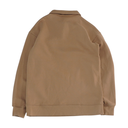 Brown Solid Long Sleeve Polo