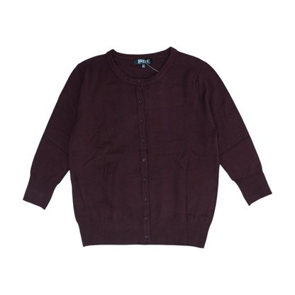 Burgundy Plus Cardigan Sweater