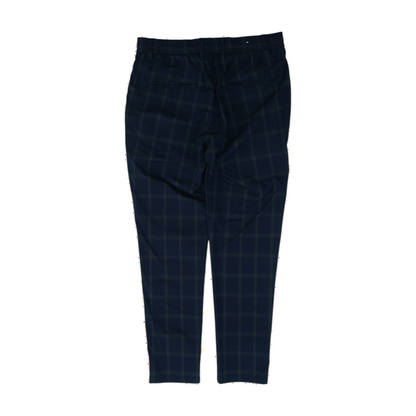 Navy Plaid Slim Pants