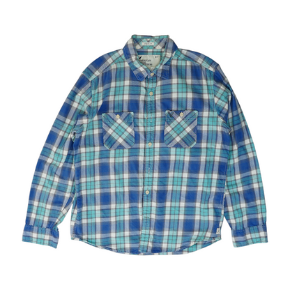Blue Plaid Long Sleeve Button Down