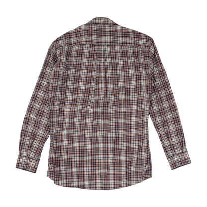 Navy Plaid Long Sleeve Button Down