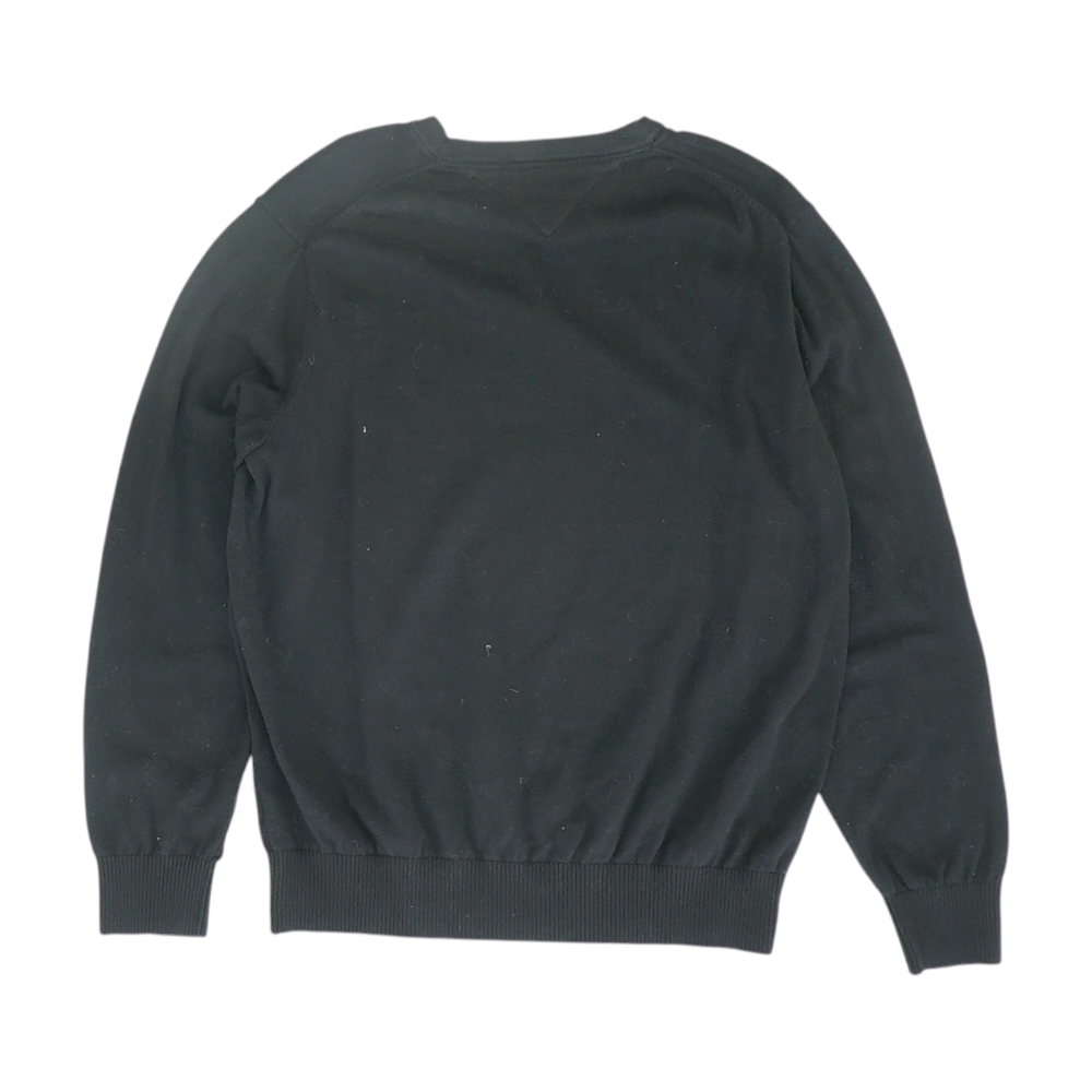 Black Solid Pullover Sweater