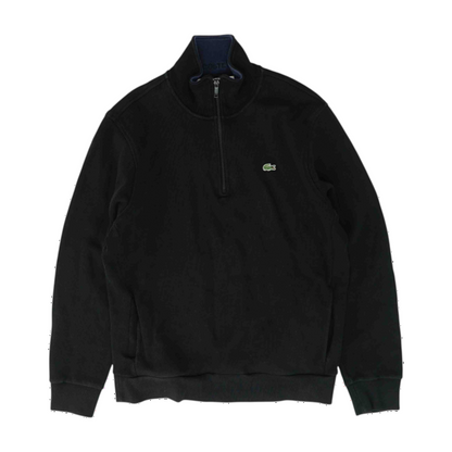 Black Solid 1/4 Zip Pullover