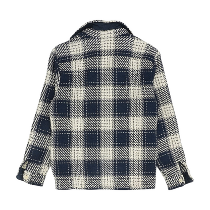 Navy Check Flannel Button Down