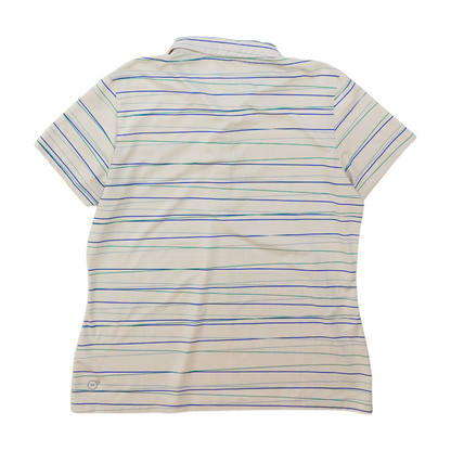 White Striped Short Sleeve Polo