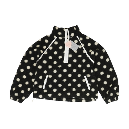 Black Polka Dot 1/4 Zip Pullover