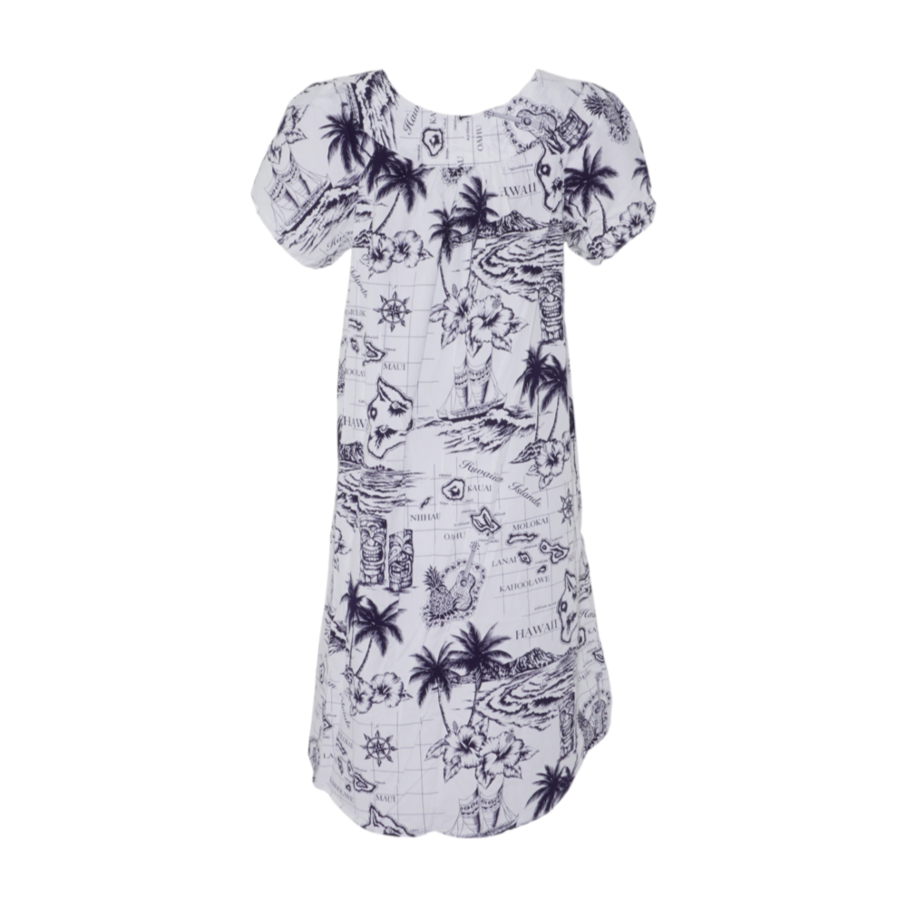 Hawaii Station White Tropical Midi Dress – Image 2