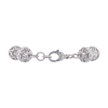Sterling Silver Cubic Zirconia Beaded Bracelet