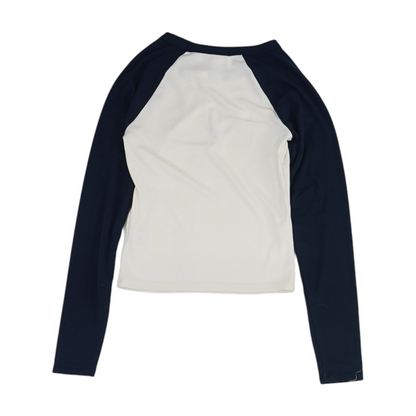 Navy Color Block Blouse
