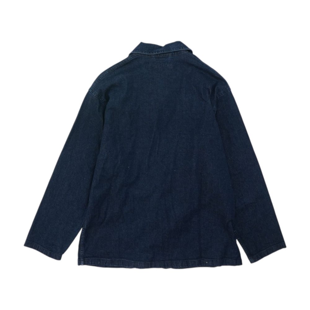 Blue Solid Denim Jacket