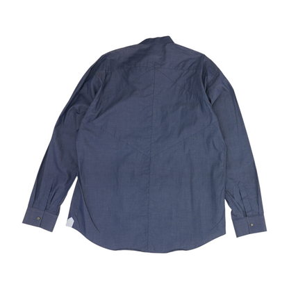 Blue Color Block Long Sleeve Button Down