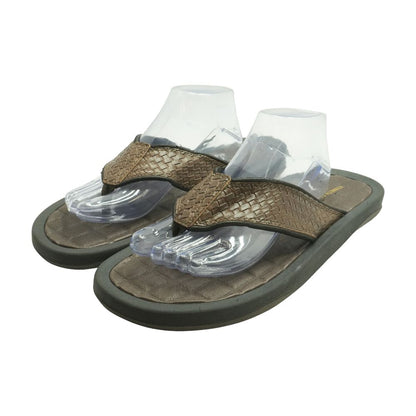 Brown Leather Flip Flop Sandals