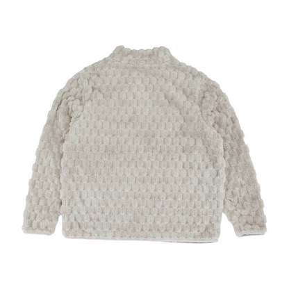Beige Solid 1/4 Zip Pullover